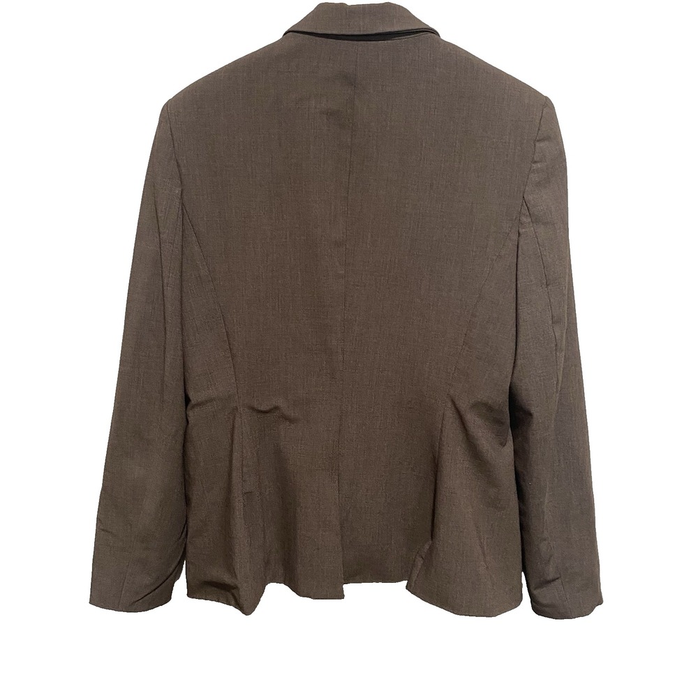Calvin Klein Women's Brown One Button Closure Padded Blazer Size 12 - Picture 8 of 12